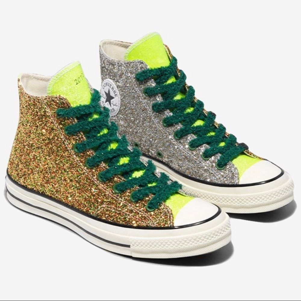 HOST PICK Converse x JW Anderson Gold Silver Glitter Chuck Taylors Mens Sz 8